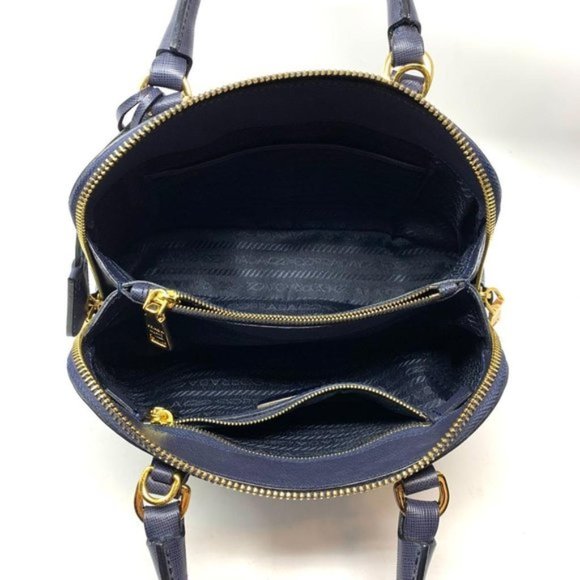 AUTH PRADA LOGOS SAFFIANO LUX LEATHER 2WAY BAG - Picture 12 of 13